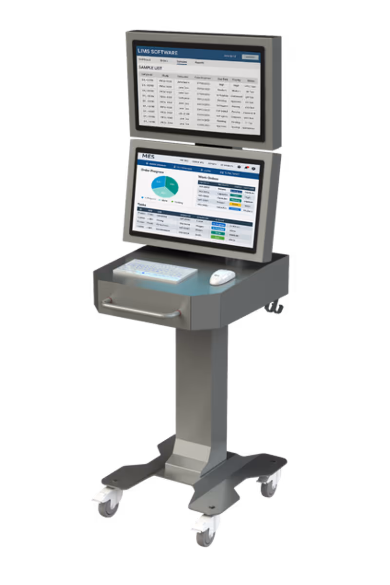 Kinetic-ID ID-Flow 9 Grade B cleanroom workstation in critical pharmaceutical environment