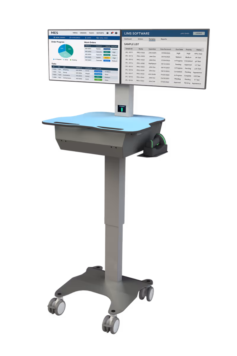 Kinetic-ID ID-Flow 5 mobile cleanroom HMI workstation